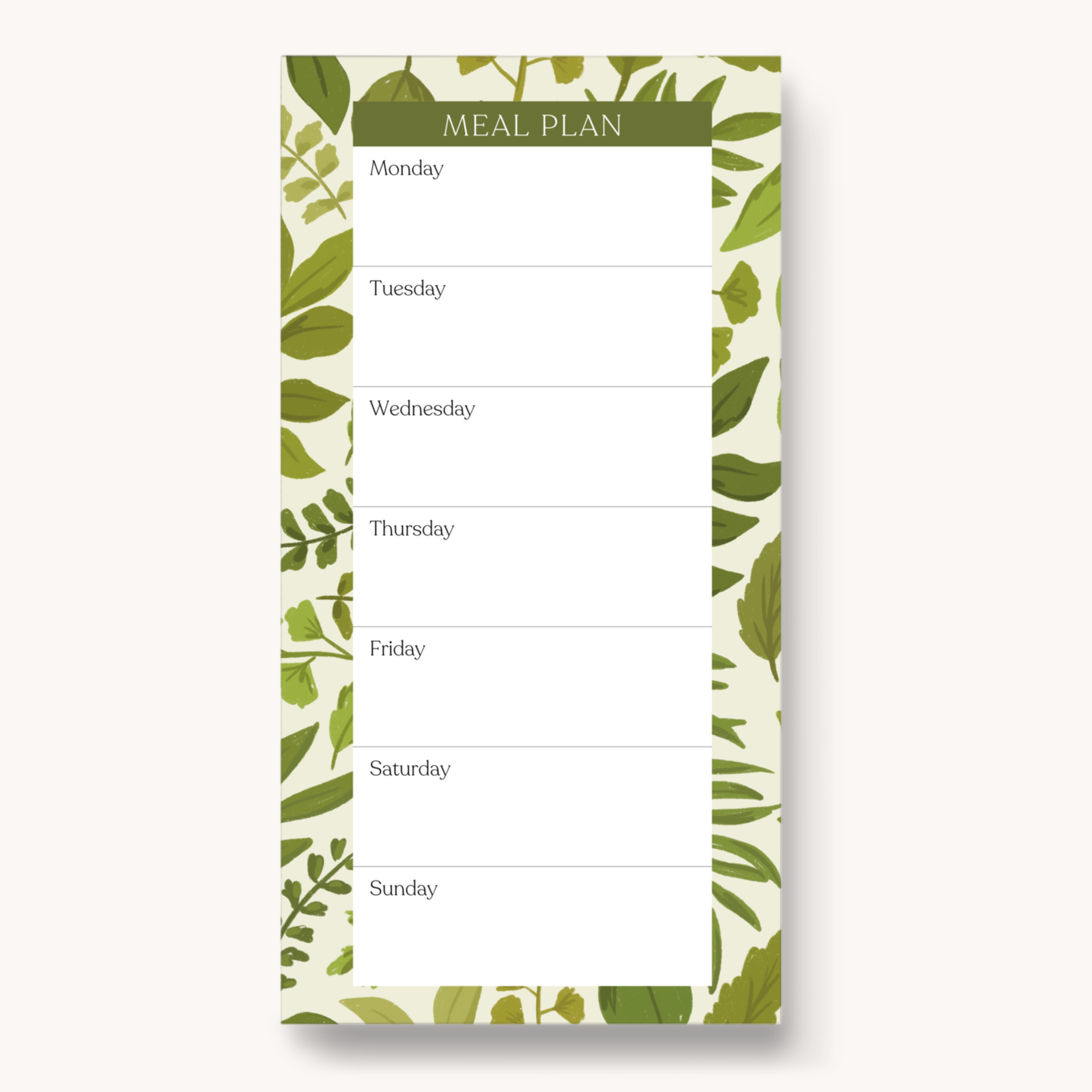 Floral Magnetic Meal Plan Notepad