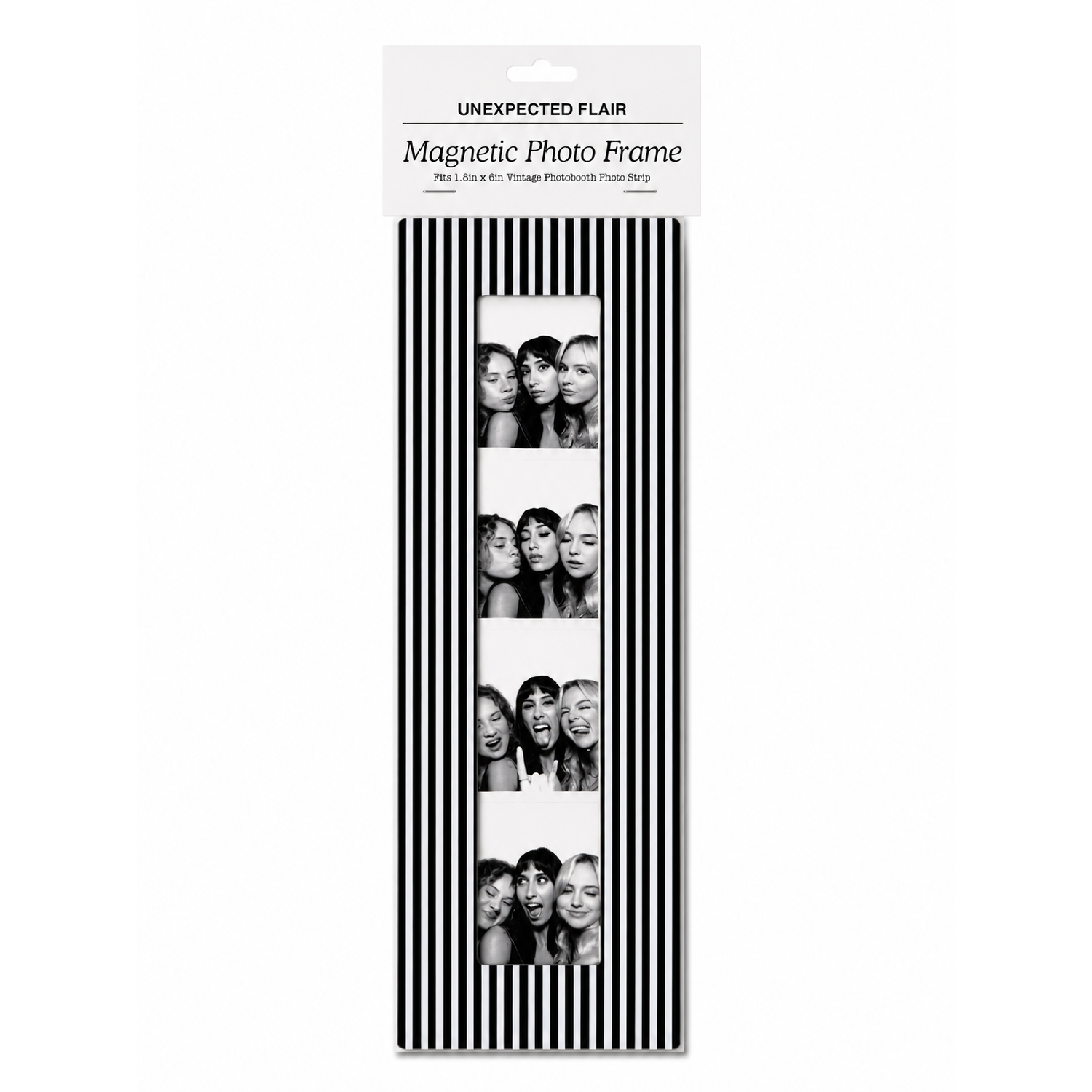 Magnetic Vintage Photobooth Frame - Black & White Stripe