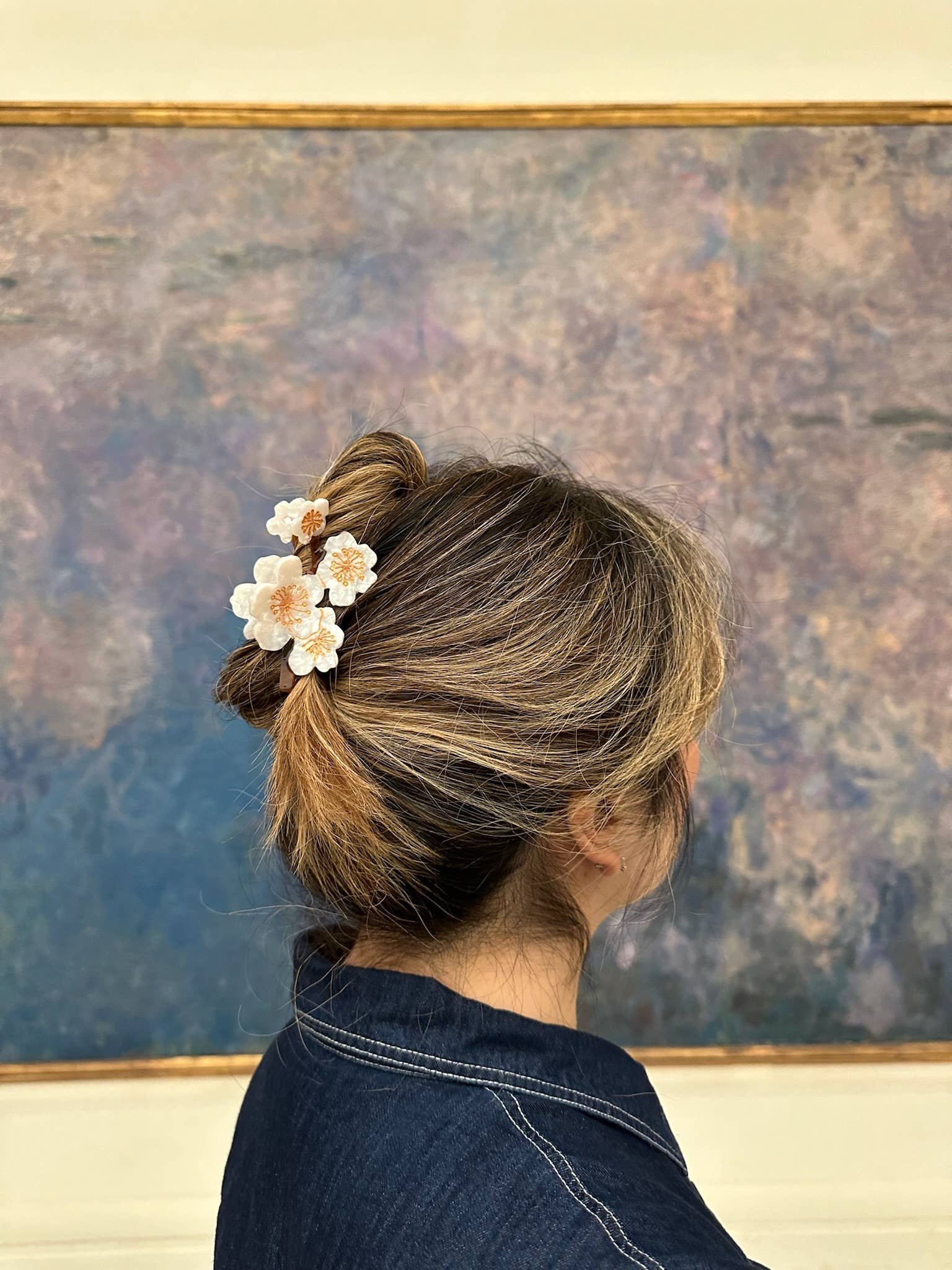 Hand-painted Cherry Blossoms Flower Claw Hair Clip