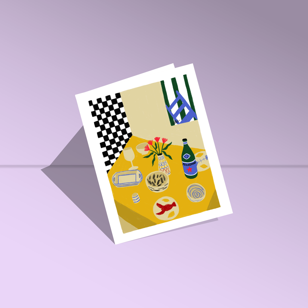 Dining Table Greeting Card