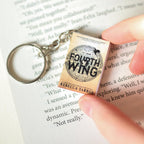 Handmade Mini Fourth Wing Book Keychain By Rebecca Yarros