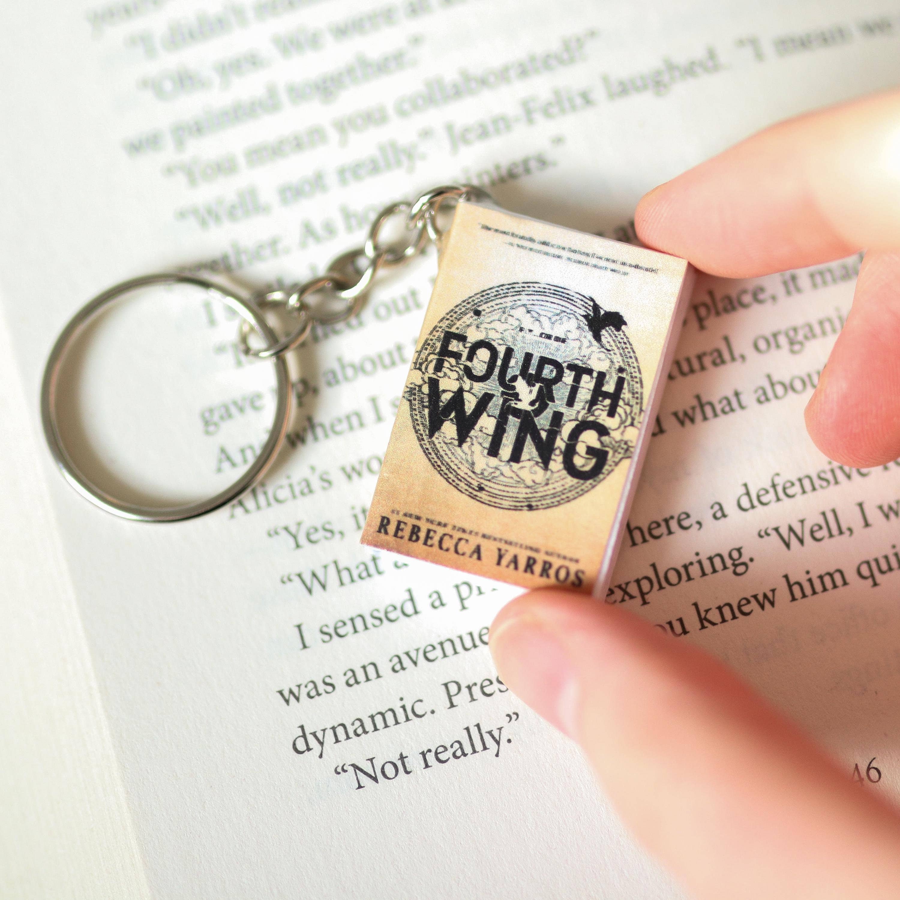 Handmade Mini Fourth Wing Book Keychain By Rebecca Yarros
