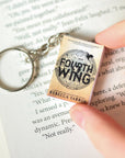 Handmade Mini Fourth Wing Book Keychain By Rebecca Yarros