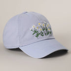 Daisy Bloom Embroidered Cotton Baseball Cap