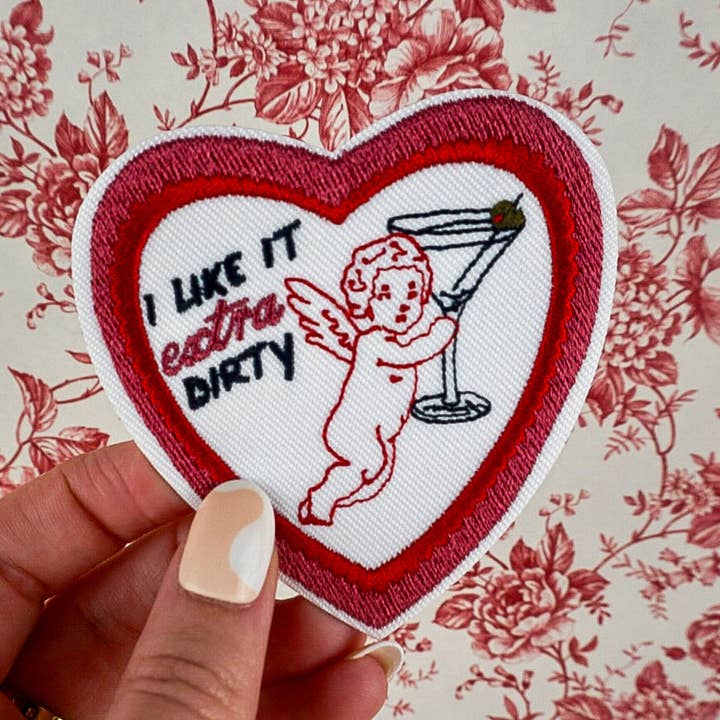 "I Like It Extra Dirty" Cupid + Dirty Martini Iron On Patch