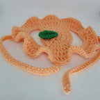 Crochet Peach Hat - Cat Bonnet - Pet Hat