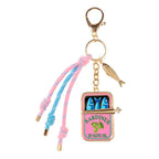 Sardine Can Charm Accent Knotted Cords Drop Bag Charm Keychain