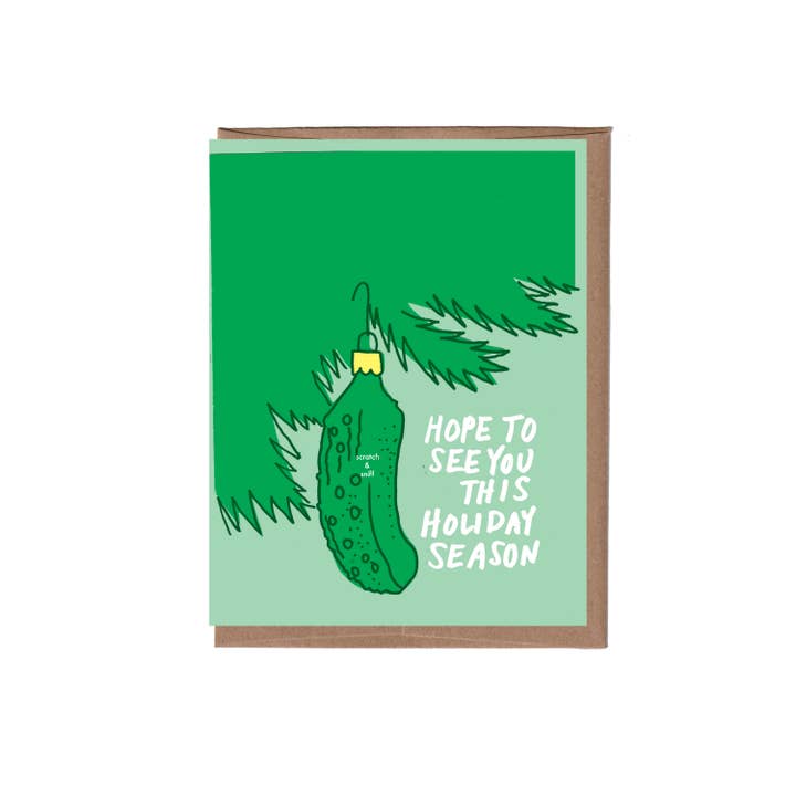 Scratch & Sniff Pickle Christmas Greeting Card