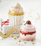 Macaron Trinket Dish Pink Earthenware Everyday, Christmas