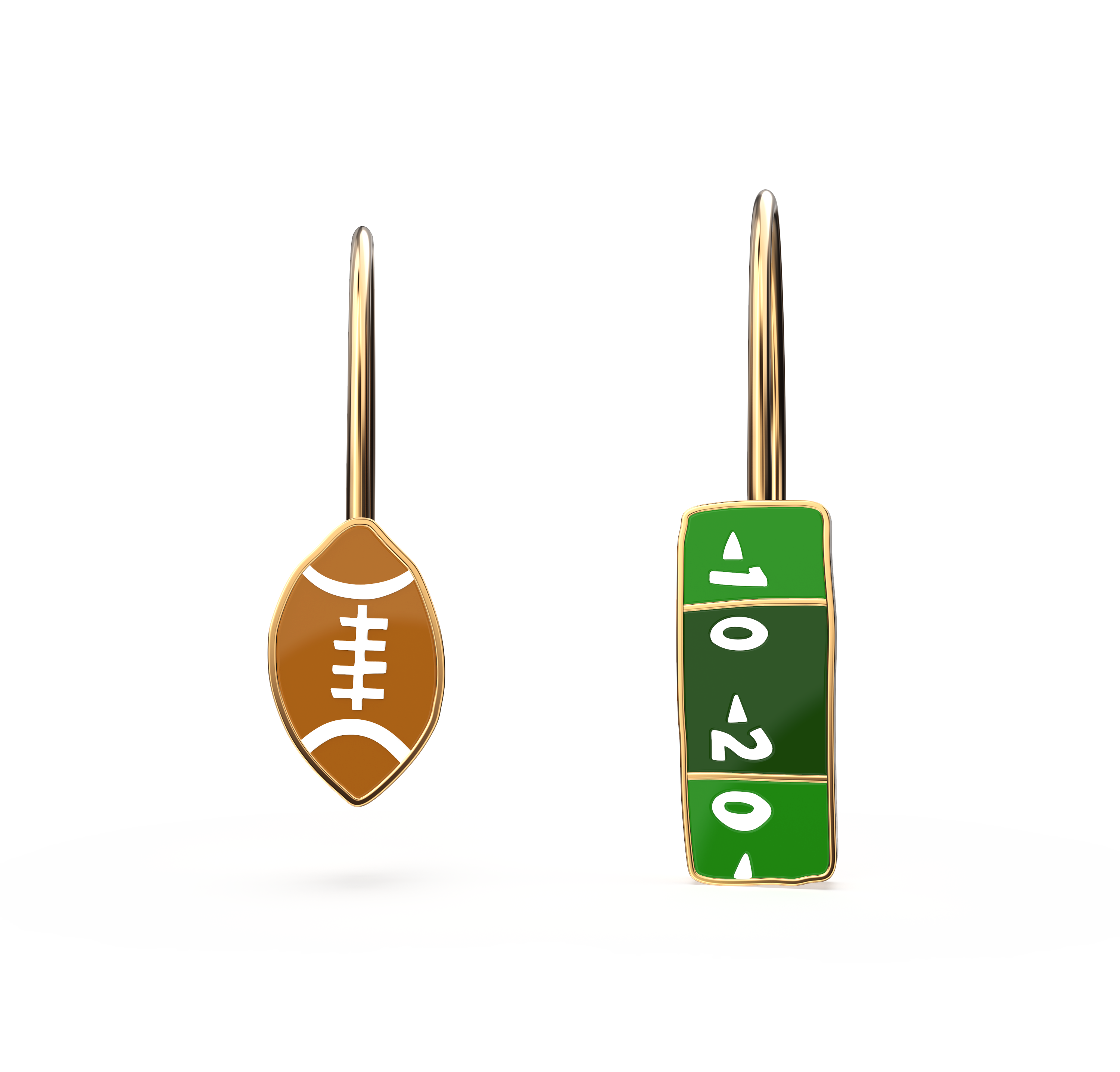 Football Fans Earrings - Gold Statement Super Bowl Jewelry