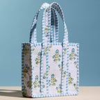 Quilted Floral Pattern Tote Bag