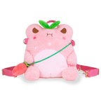 Strawberry Wawa Backpack (Cute Kawaii Pink Frog Shoulder Bag