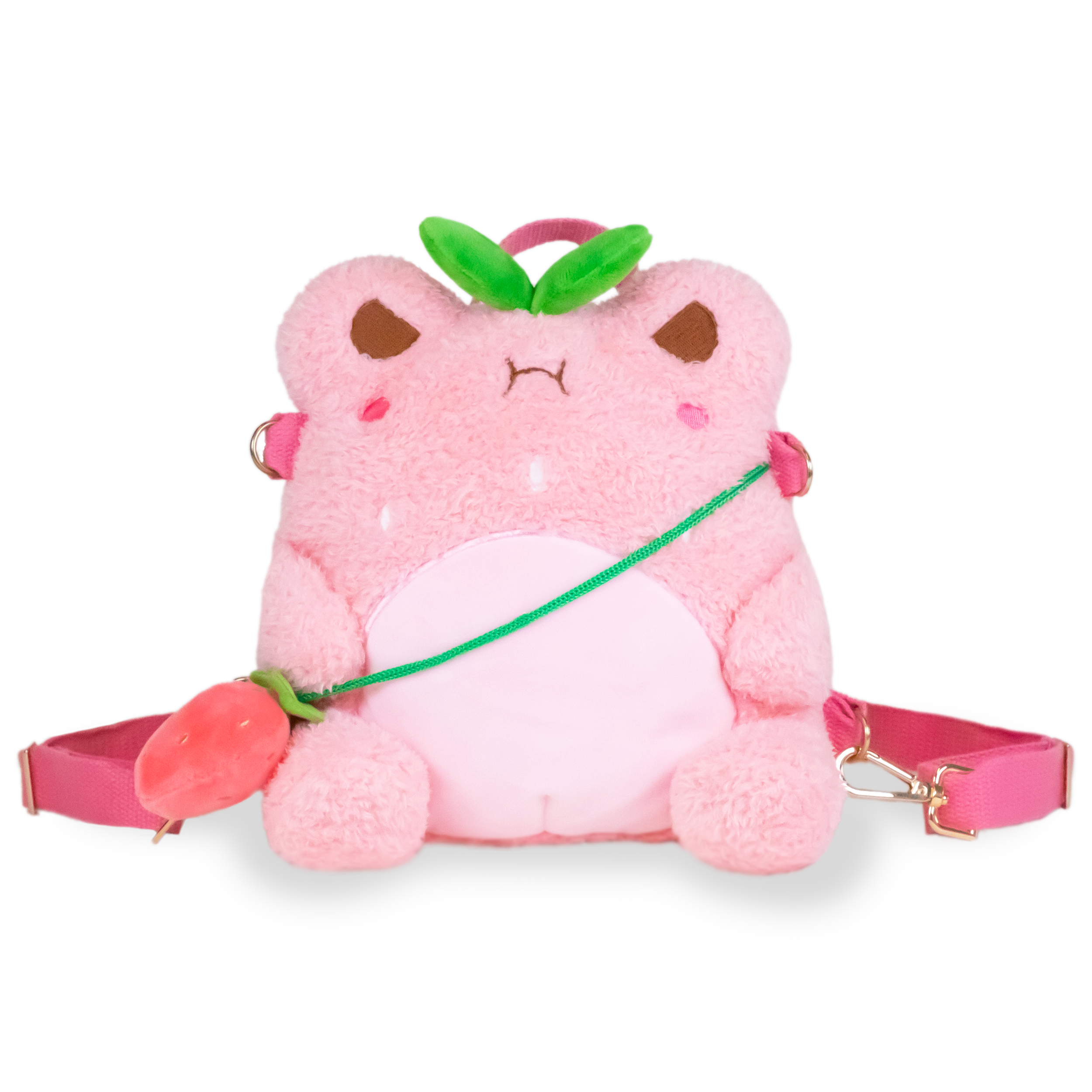 Strawberry Wawa Backpack (Cute Kawaii Pink Frog Shoulder Bag