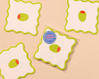 Crudite Letterpress Vellum Coasters  - Olive (Set of 4)