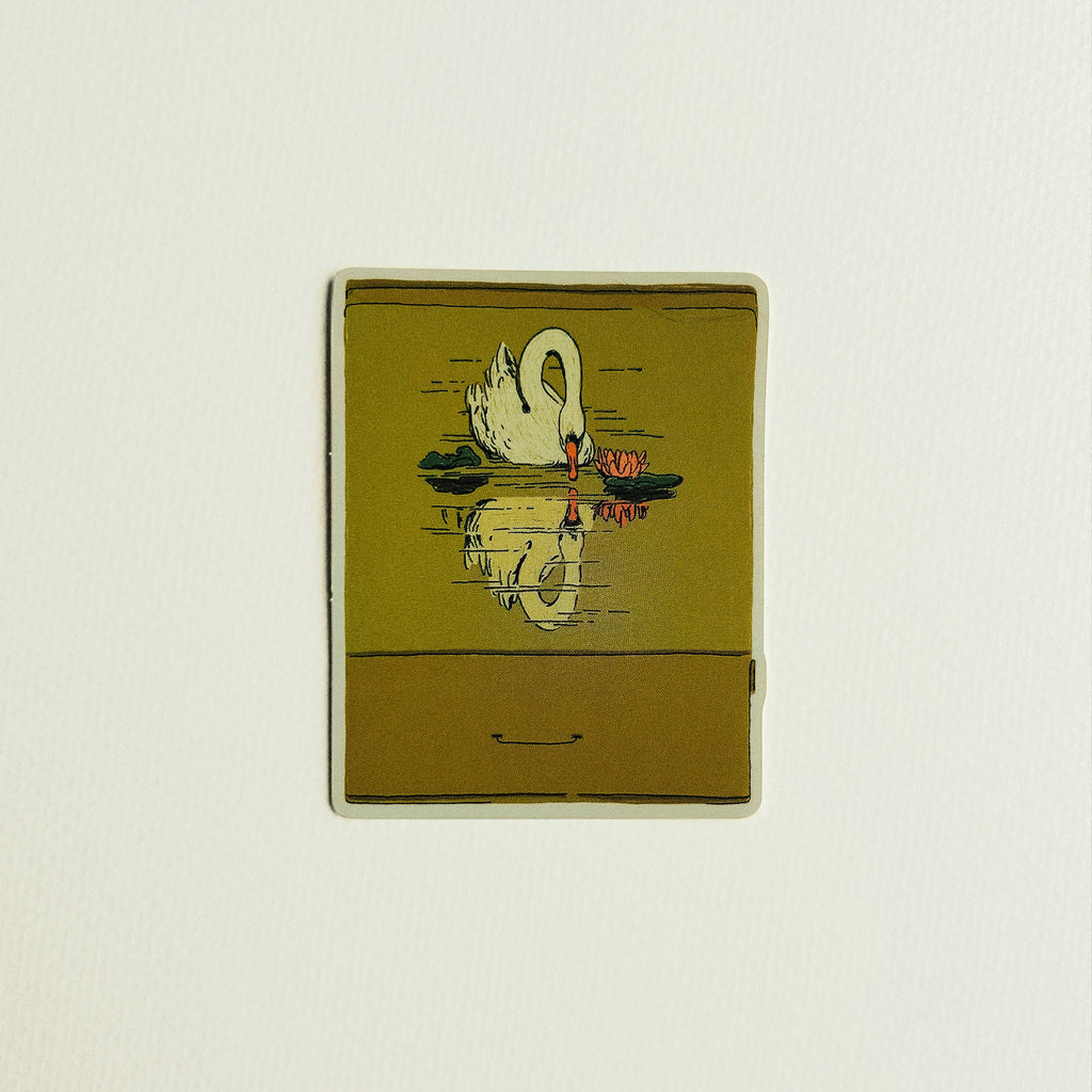 Vintage Swan Matchbook Sticker