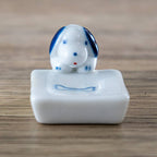 Dog and Bone Porcelain Chopsticks Rest 1.75"L
