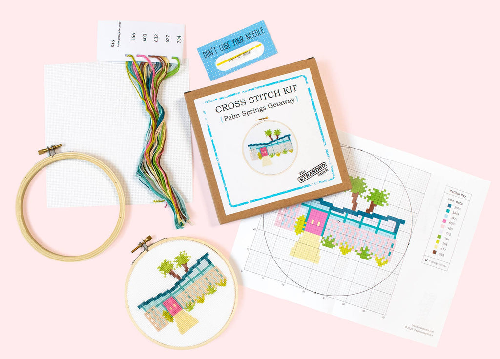 Palm Springs Getaway DIY Cross Stitch Kit