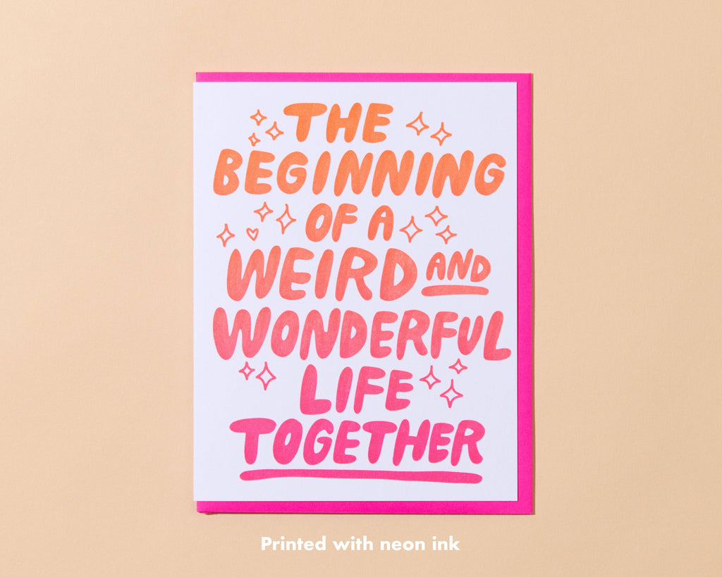 Weird & Wonderful Wedding Letterpress Greeting Card