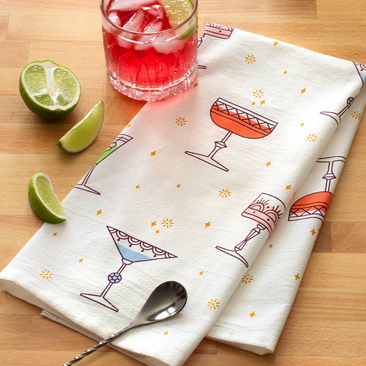 Festive Glassware Tea Towel