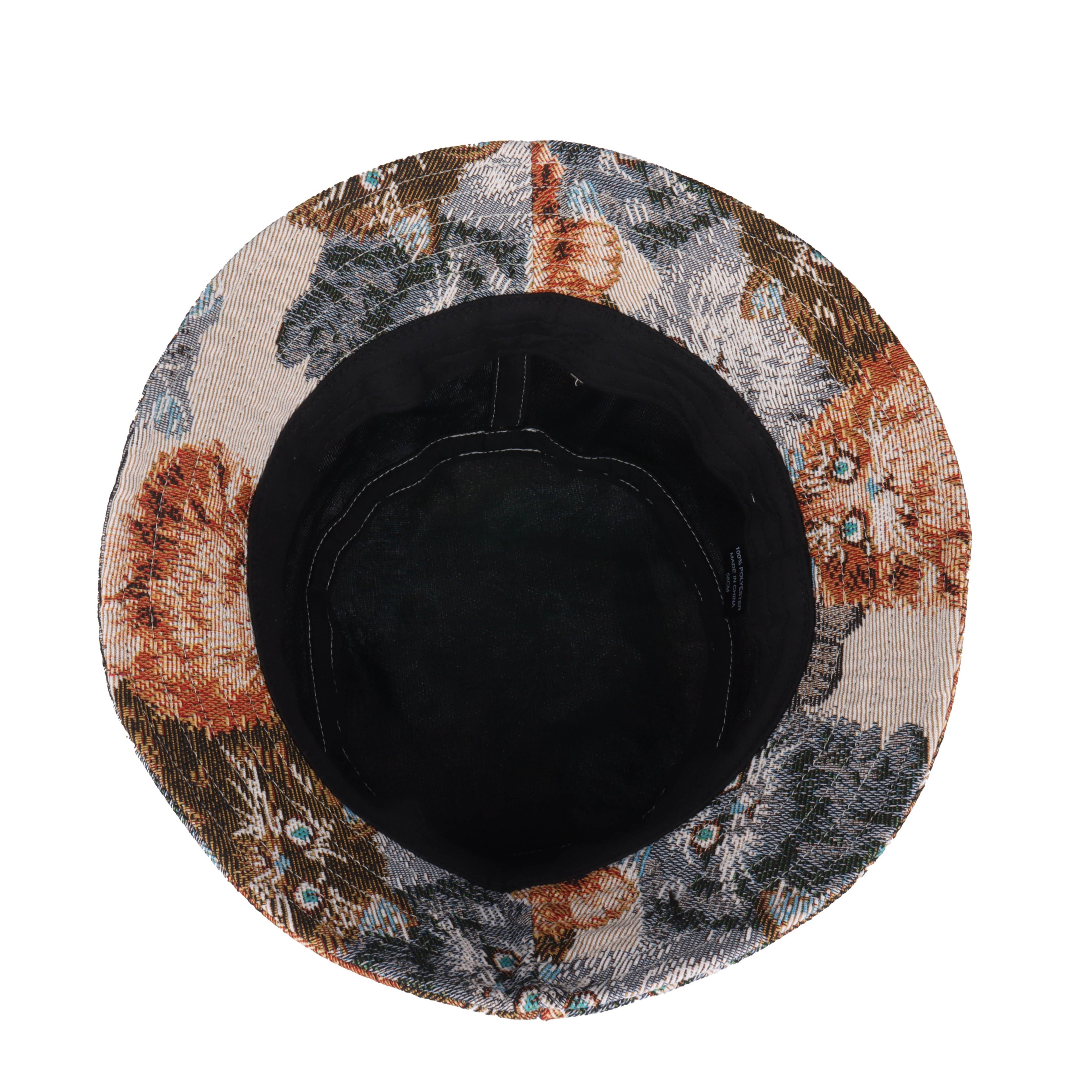 Vintage Tapestry Cat Jacquard Bucket Hat | Sun Protection Hat for Cat Lovers | HatPhile