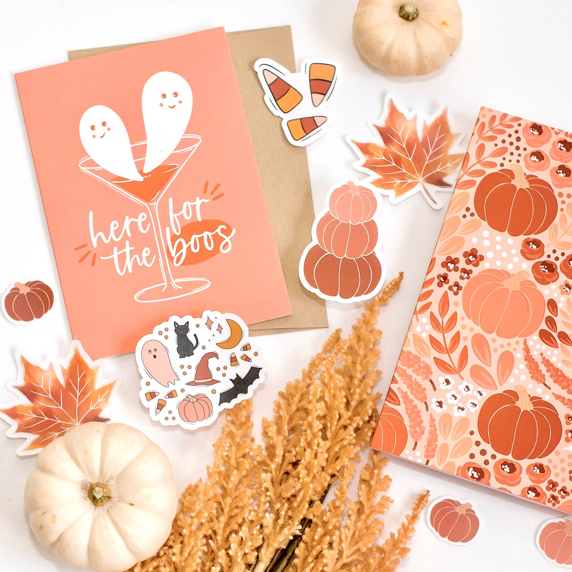 Here for the Boos Halloween Sticker, 3x2 in. | Fall
