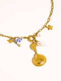 Briar 18K Gold Non-Tarnish Shell Ceramic Charm Necklace