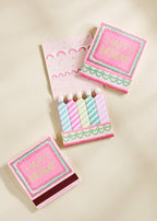 Happy Birthday Vintage Cake Printed 10 Stem Matchbooks