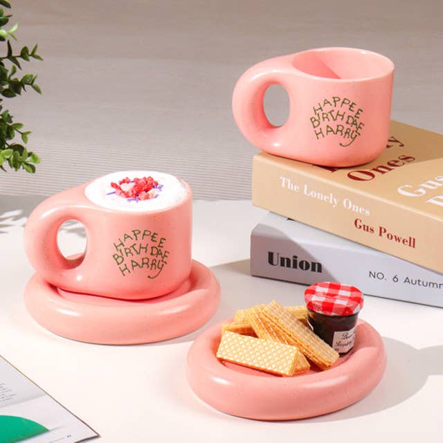 Harry Potter "Happee Birthdae Harry" Mug & Saucer Gift Set