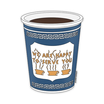 New York Coffee Cup, We Are Happy To Serve You, Sticker