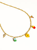 Foodie 18K Gold Non-Tarnish Fruit and Charms Necklace