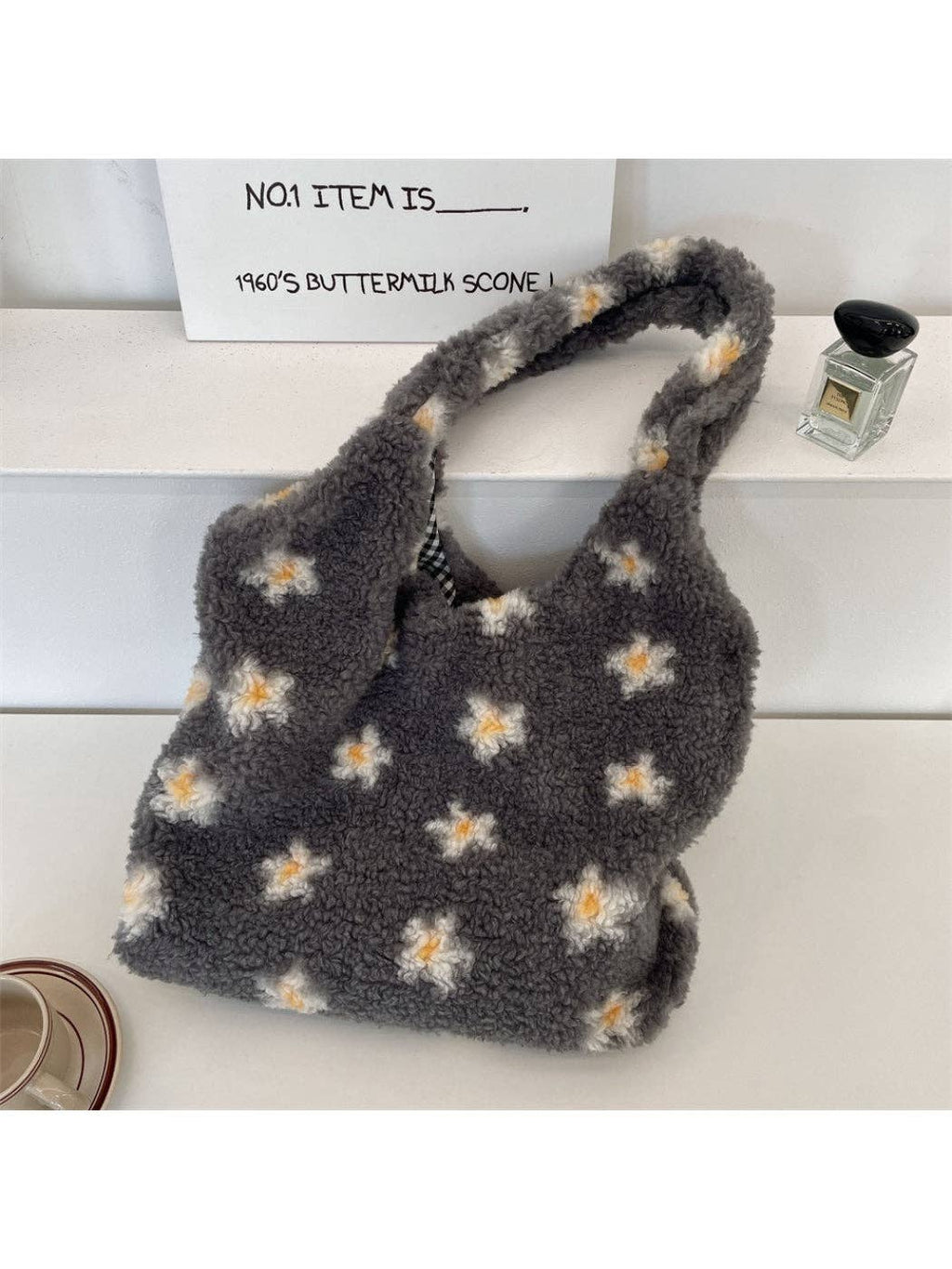 Cosbai - Plush Flower Shoulder Bag