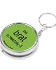 Brat Pill Case Keychain Travel Medication Organizer