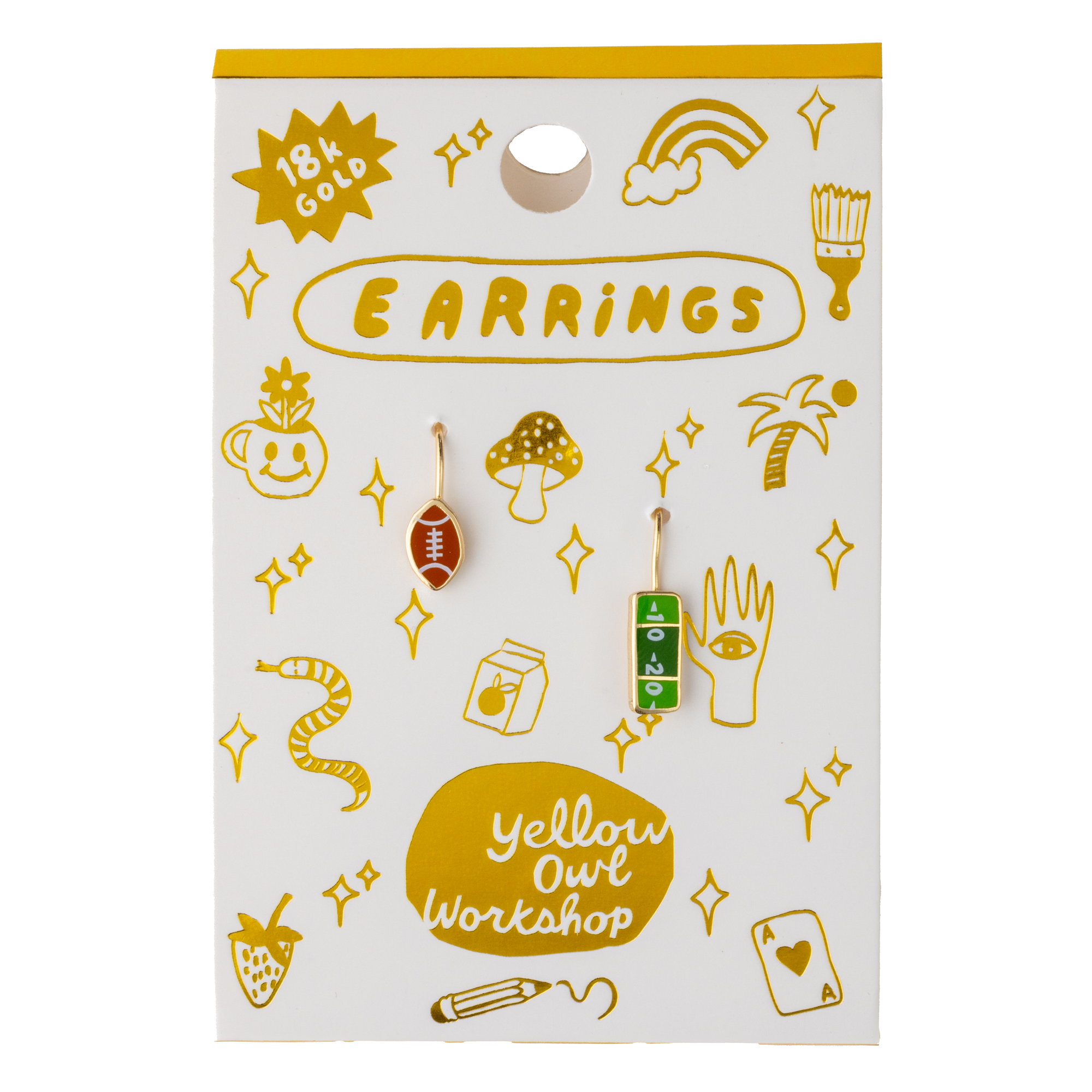 Football Fans Earrings - Gold Statement Super Bowl Jewelry