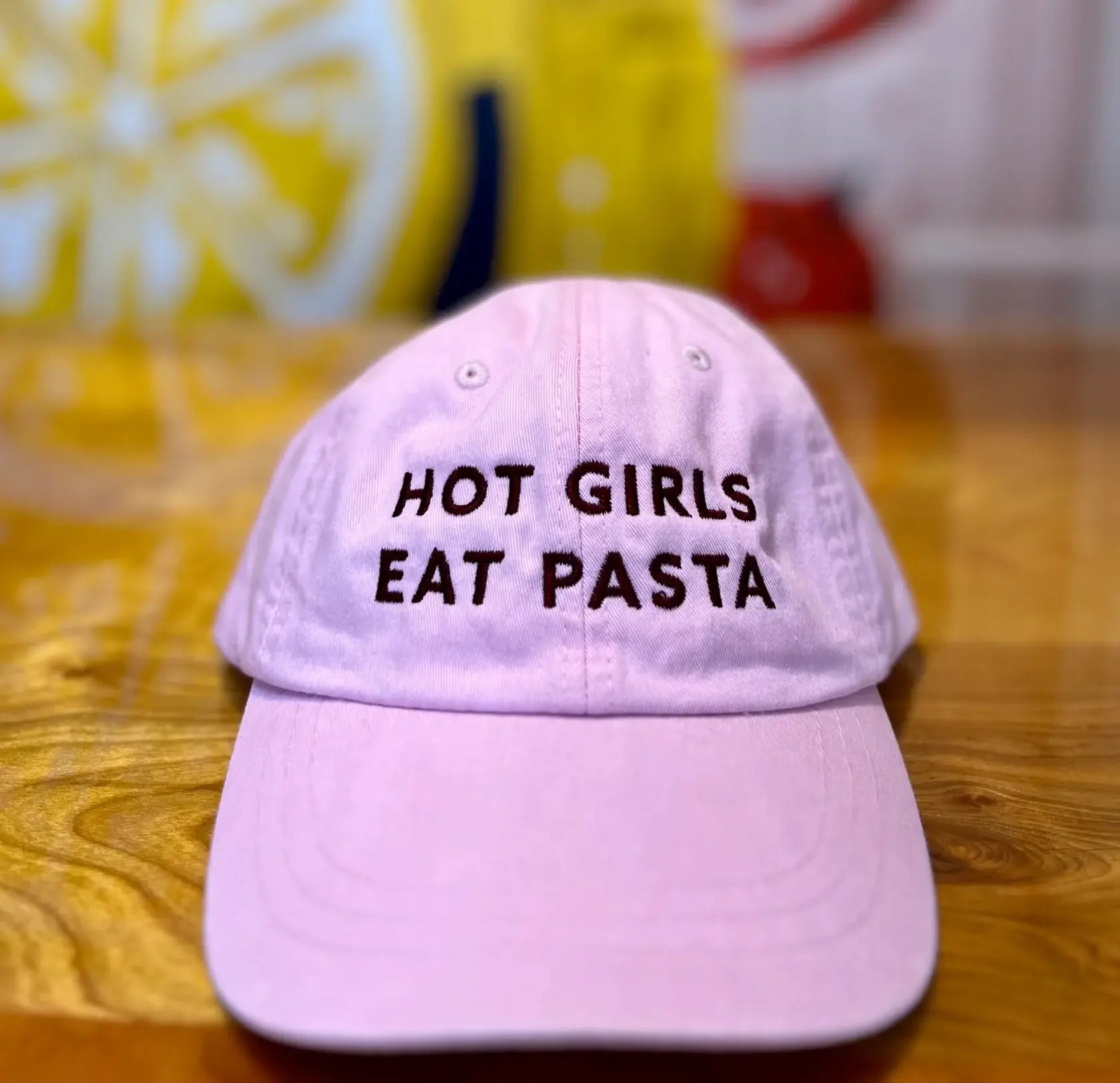 Hot Girls Eat Pasta Baseball Hat - foodie gift body positive