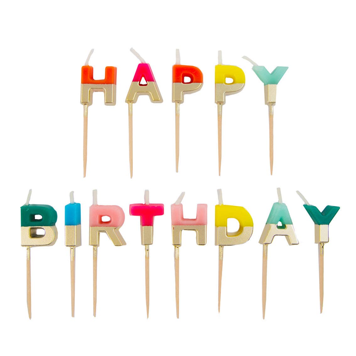 Rainbow Happy Birthday Candles | Cake Candle |