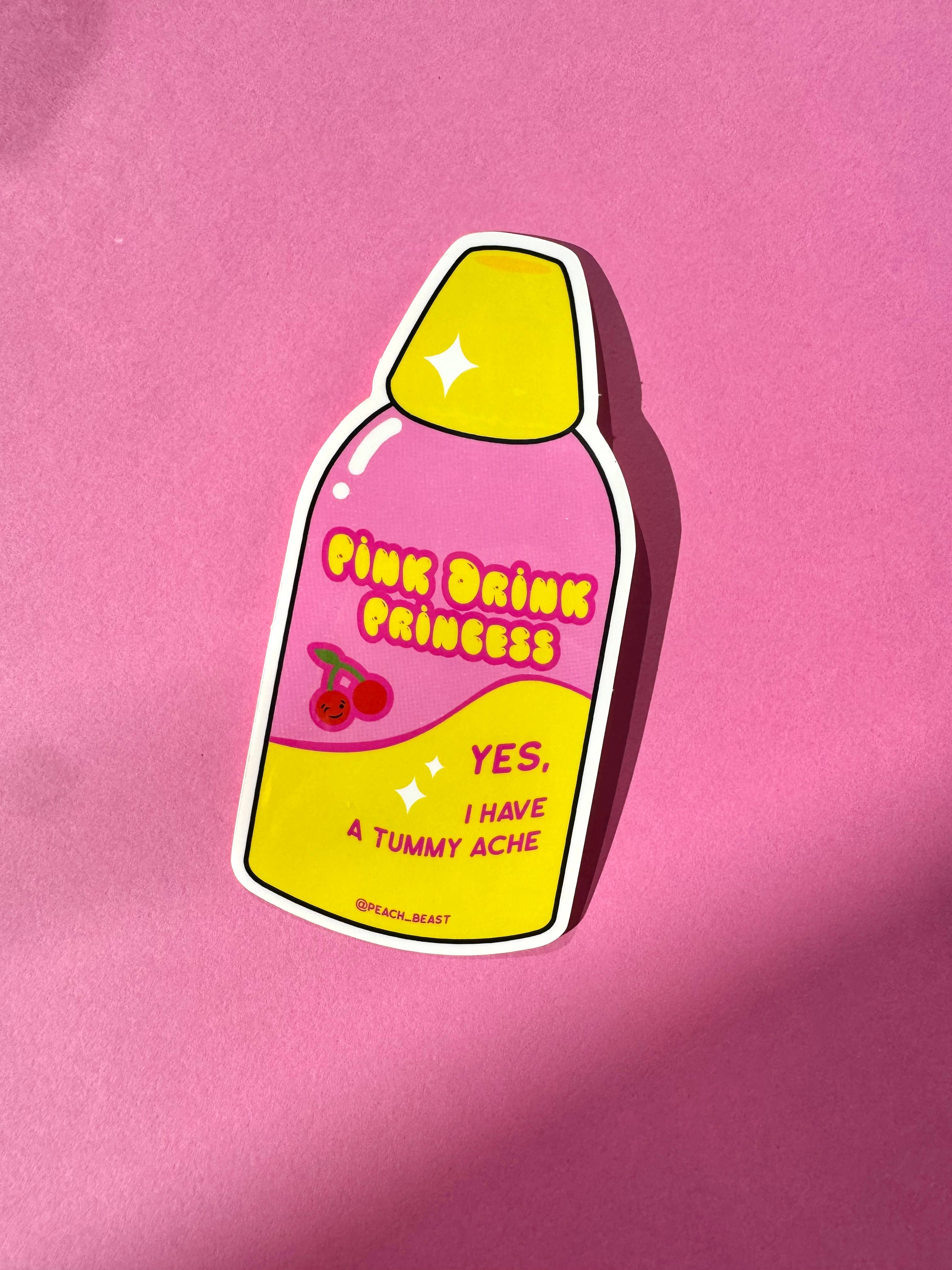 Pink Drink Princess Sticker 