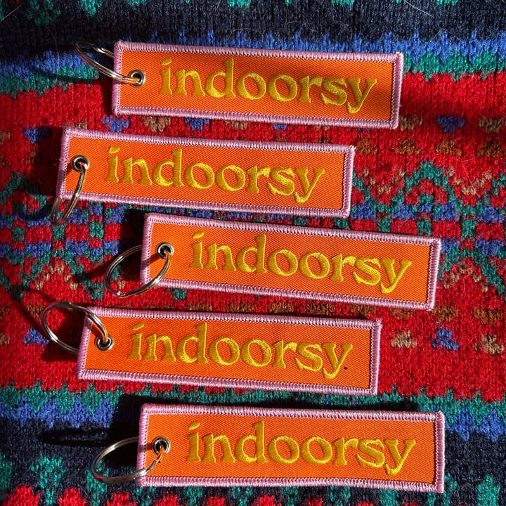 Indoorsy Embroidered Patch Keychain