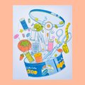 Butter Cookie Sewing Supplies |  Risograph Print