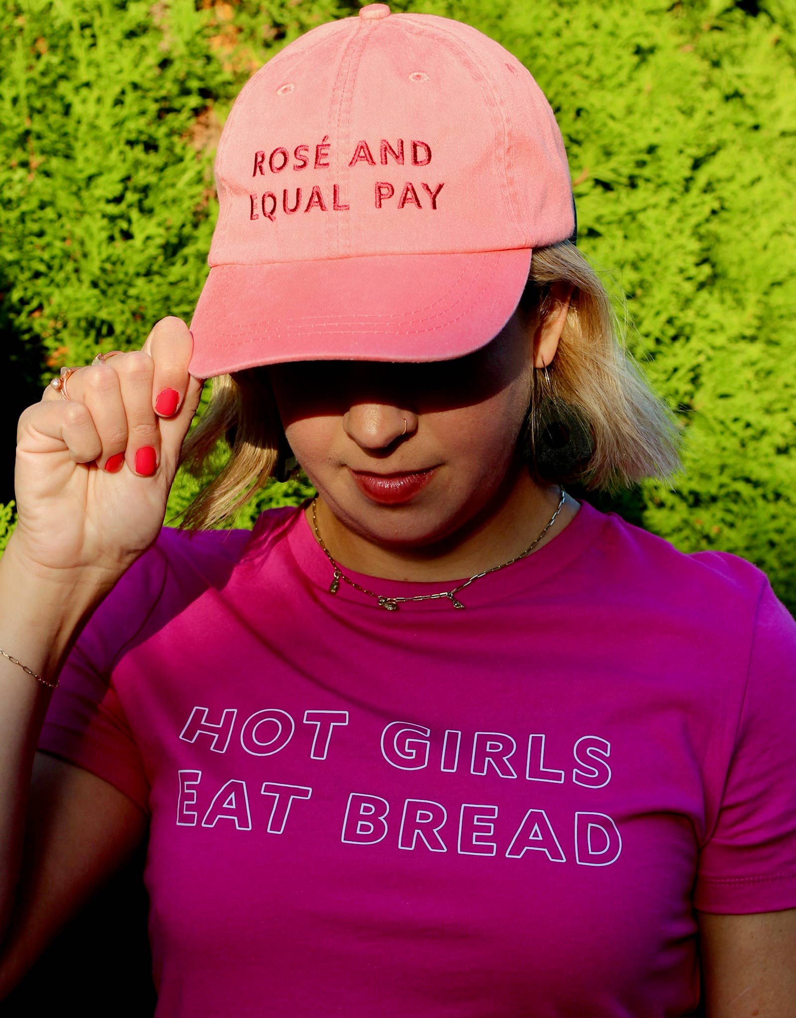 Rosé and Equal Pay Baseball Hat - wine lover gifts