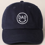 Dad Happy Face Designed Embroidered Baseball Cap