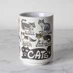 Japanese Cat Breed Names Yunomi Style Tea Cup Reactive Glaze 10 fl oz JP (6/60)