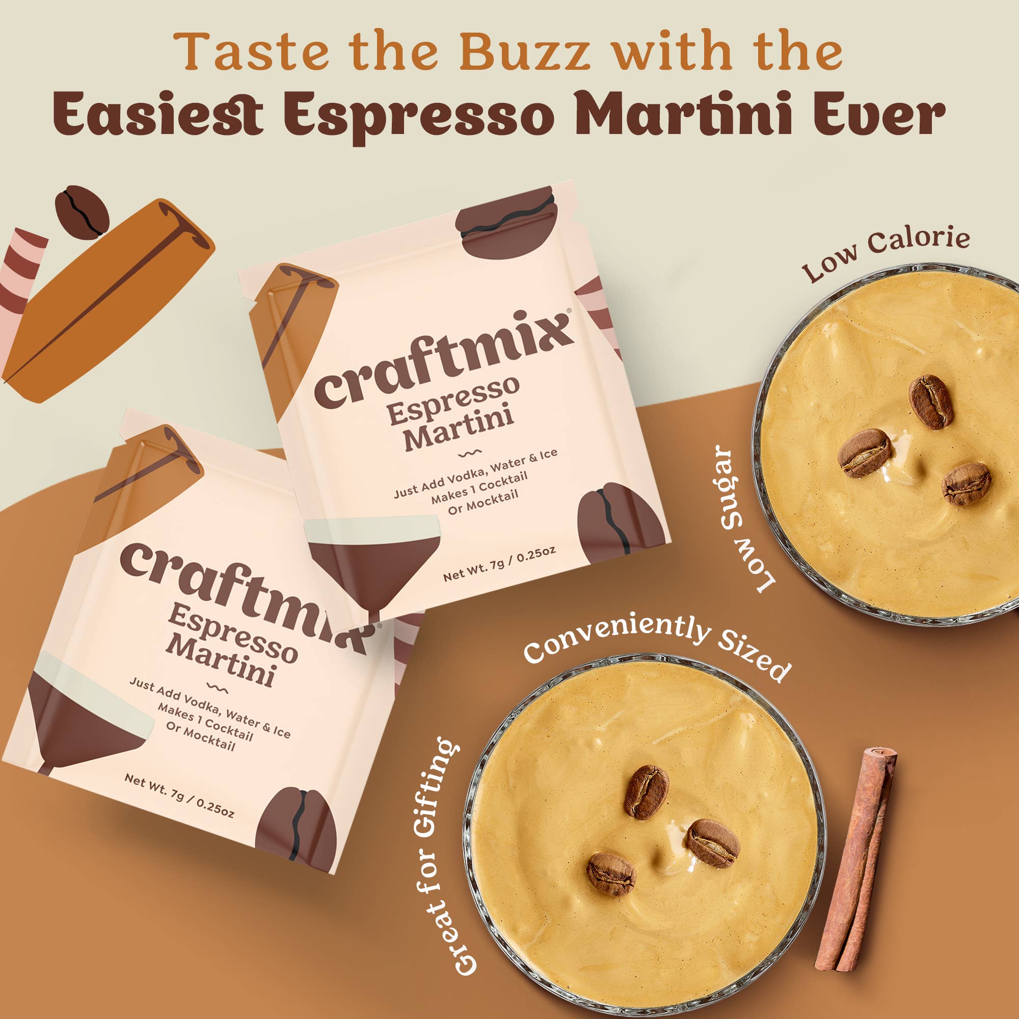 Espresso Martini Cocktail/Mocktail Mixer Packet
