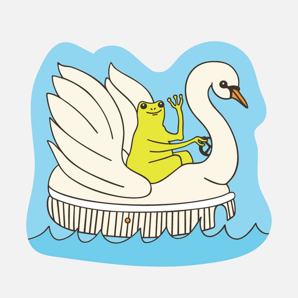 Swan Froggy Sticker