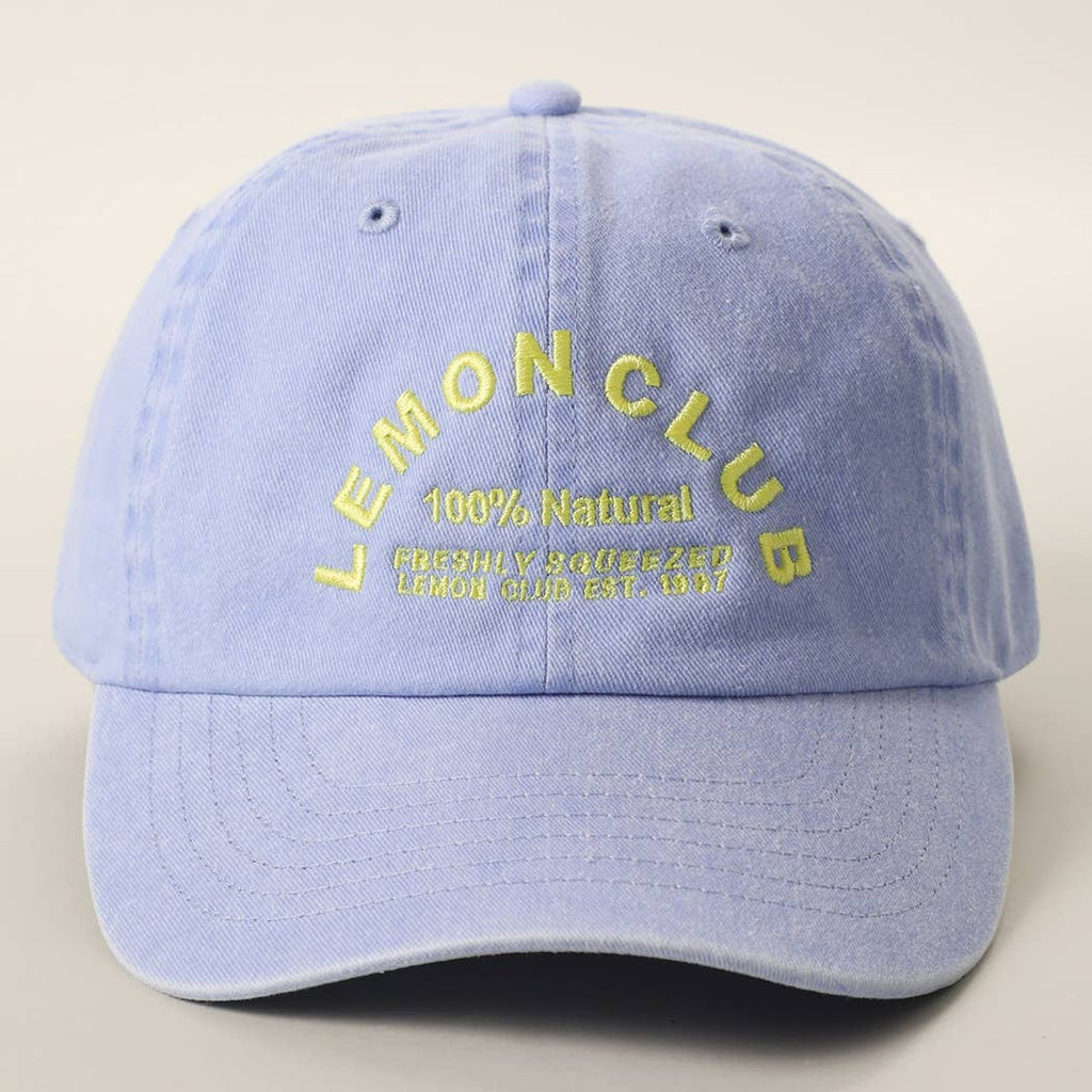 LEMON CLUB Embroidered Cotton Baseball Cap