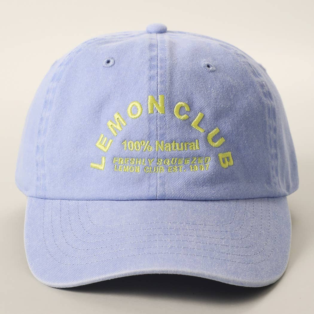 LEMON CLUB Embroidered Cotton Baseball Cap