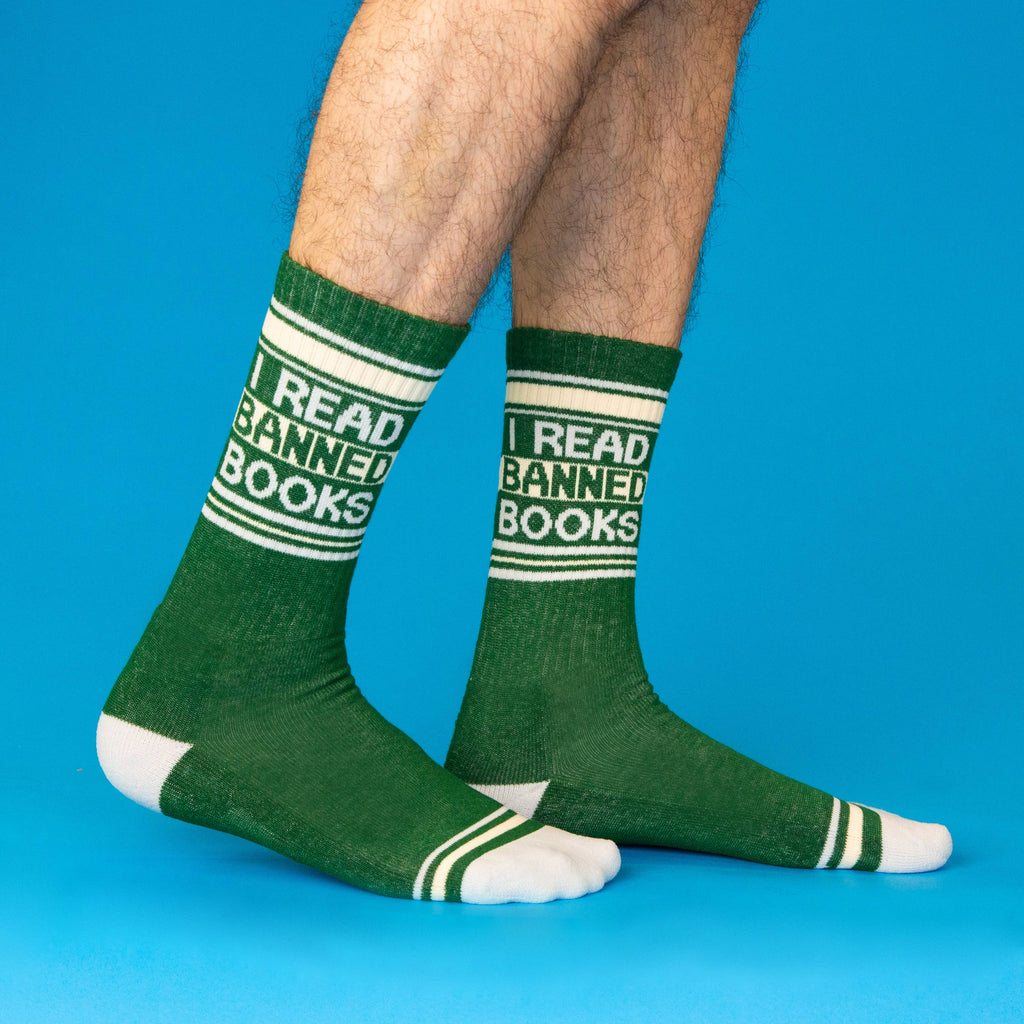 I Read Banned Books Gym Crew Socks