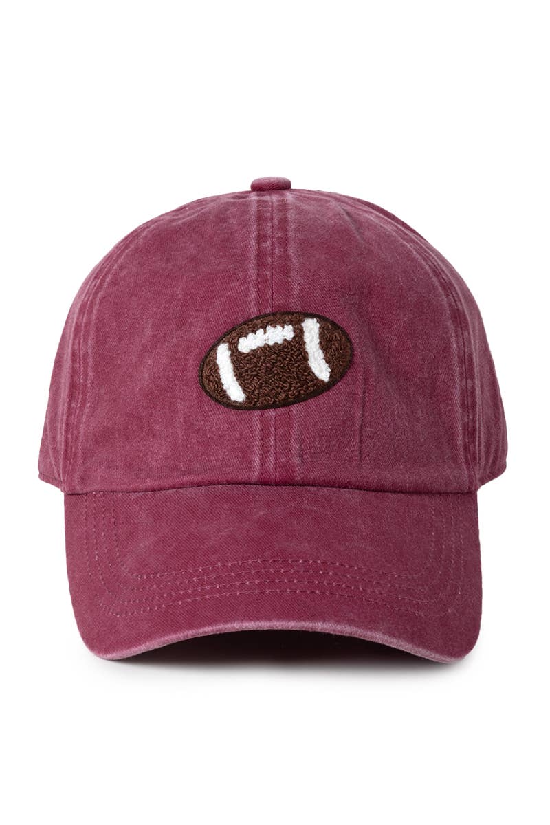 GAME DAY Chenille Football Patch Washed baseball cap