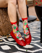 Lucky Ladybug Sheer Crew Sock