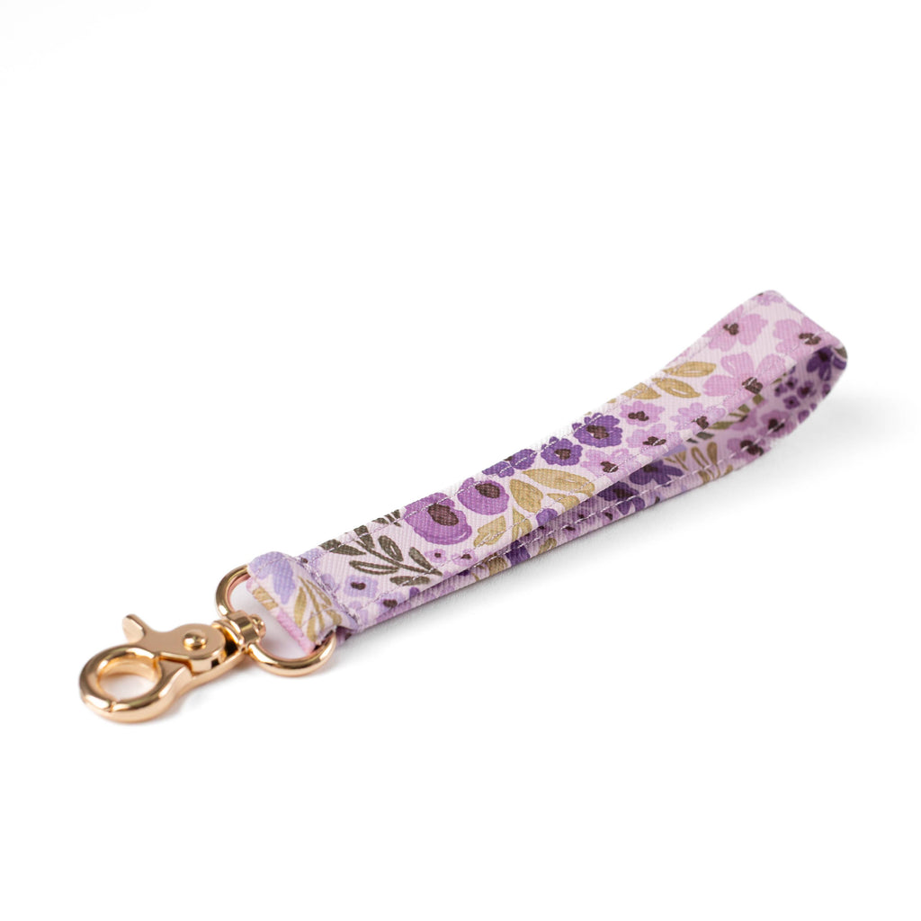 Lilac Floral Wristlet Keychain