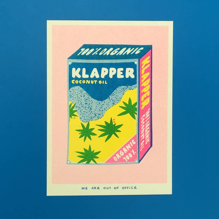 Klapper Organic Coconut Oil- Riso Print